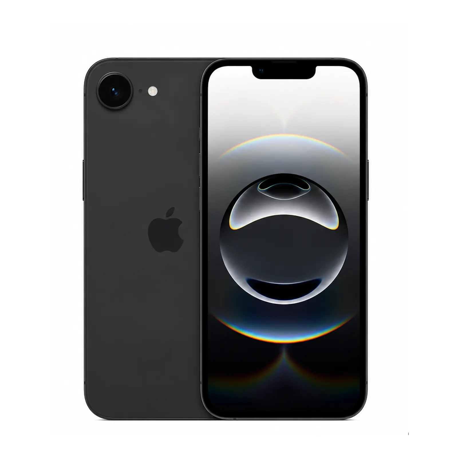 iPhone 17E preto, frente e verso.